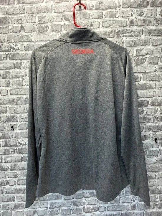 Georgia Bulldogs Grey Quarter-Zip Pullover with Red Logo - Picture 6 of 9